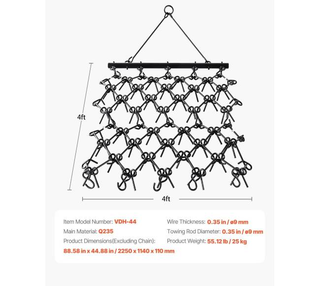 Žemės akėčios 4x4 ft krūvos ATV vejapjovė6