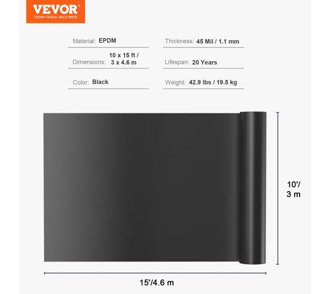 Tvenkinio danga 3 x 4.6 m, EPDM medžiaga6