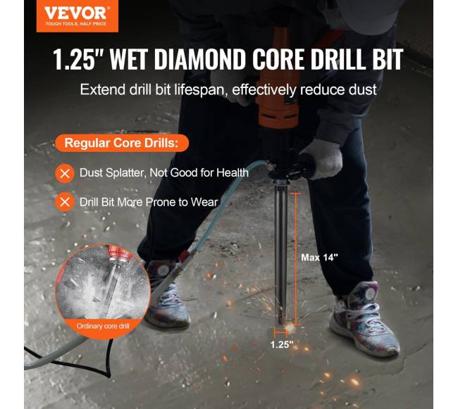 Betono deimantinė grunto grąžtas 32 mm, 355 mm1