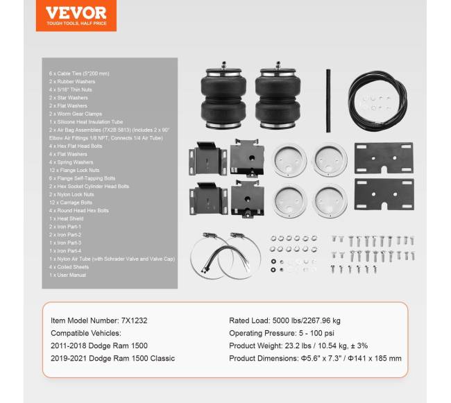 Oro pagalvių pakabos komplektas Dodge Ram6