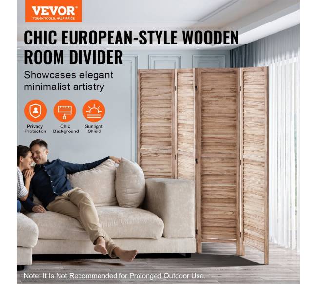 Medinė keturių dalių kambario pertvara1