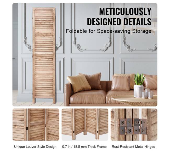 Medinė keturių dalių kambario pertvara4