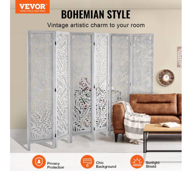 Medinė kambario pertvara su 6 panelėmis1