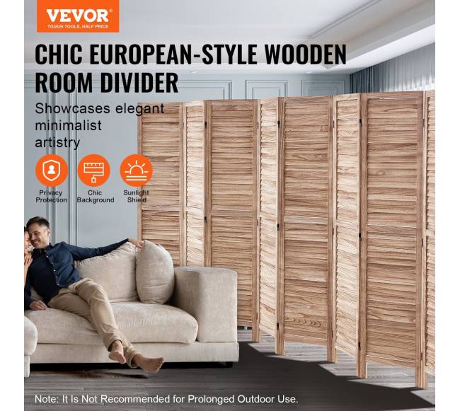 Medinė kambario pertvara su 8 panelėmis1