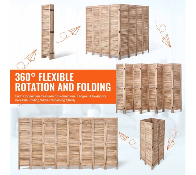 Medinė kambario pertvara su 8 panelėmis2