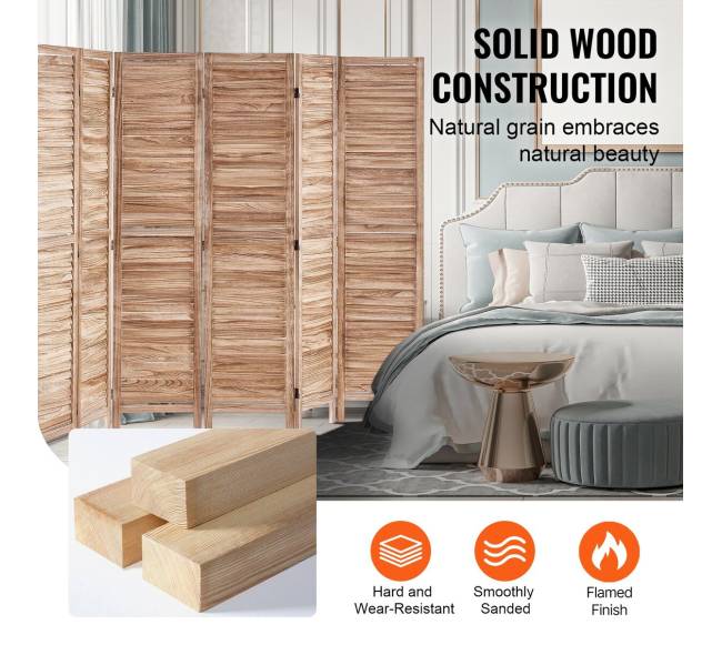 Medinė kambario pertvara su 8 panelėmis3