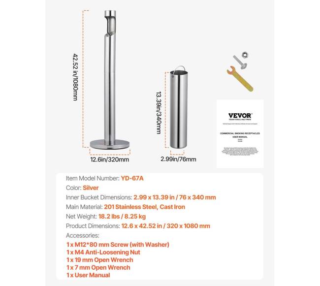 Nerūdijančio plieno cigarečių nuorūkų talpykla6