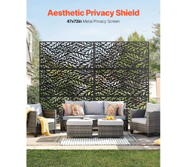 Metalo privatumui skirtas ekranas 120 x 183 cm juodas1