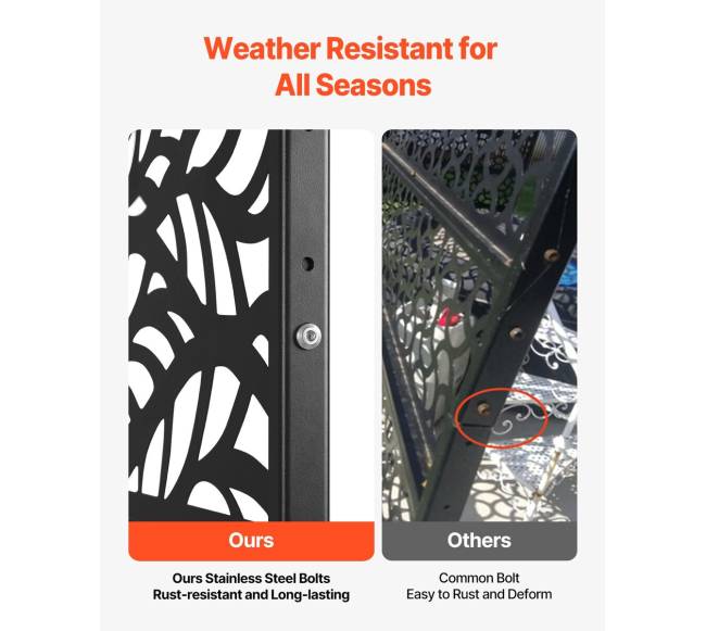 Metalo privatumui skirtas ekranas 120 x 183 cm juodas3