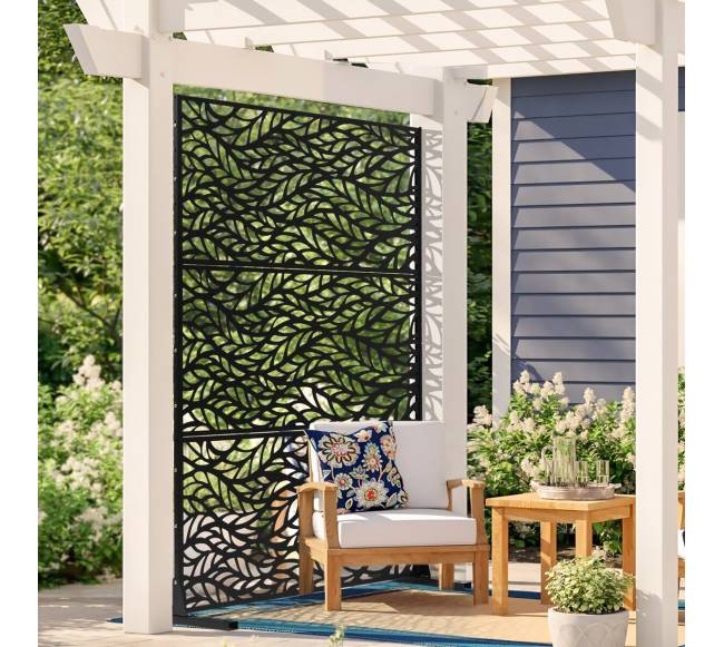 Metalo privatumui skirtas ekranas 120 x 183 cm juodas7