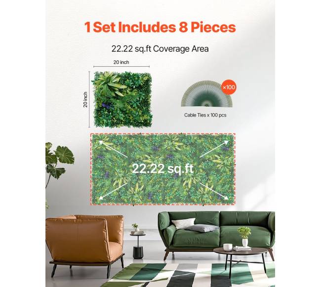 Dirbtinės žolės sienų plokštės 8 vnt5