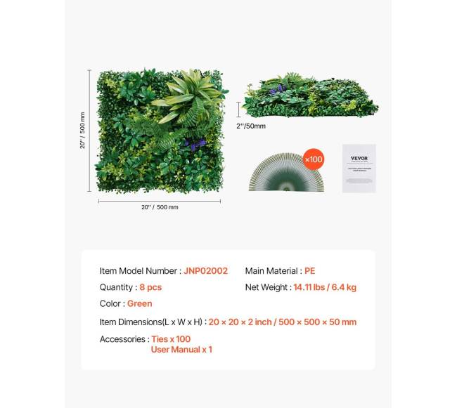 Dirbtinės žolės sienų plokštės 8 vnt6