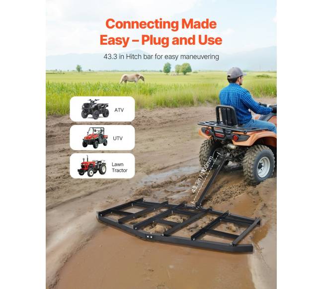 Plieninis vilktis žvyrui ATV UTV 215 cm2