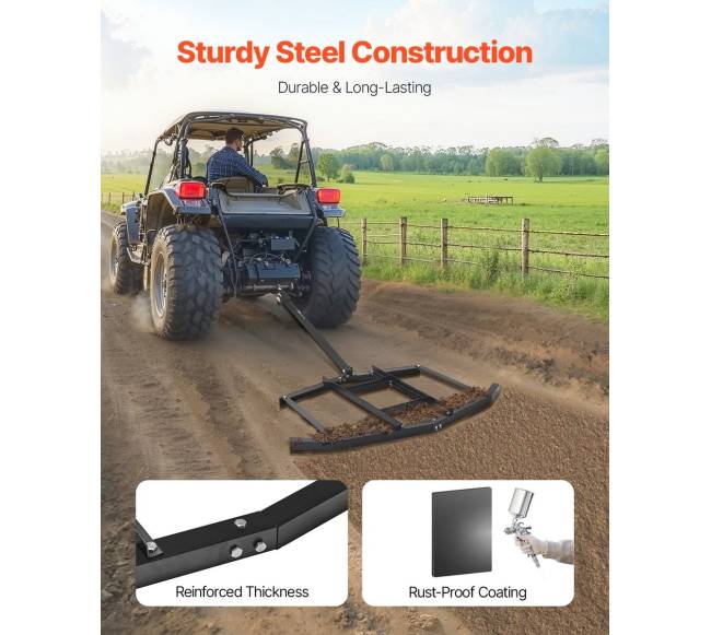 66 colių pločio tempiama akėčių plieninė grėblė1