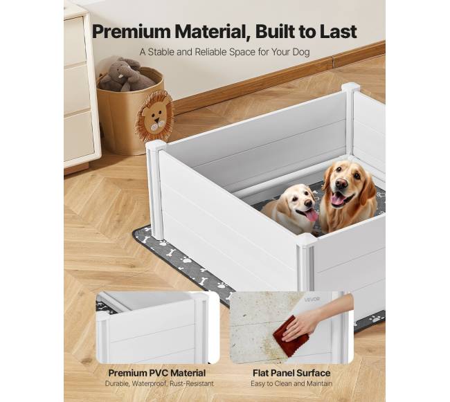 Šuniukų boksas su reguliuojamomis durelėmis, 1220x1220x460 mm2