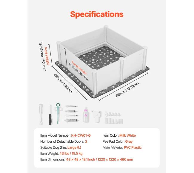 Šuniukų boksas su reguliuojamomis durelėmis, 1220x1220x460 mm6