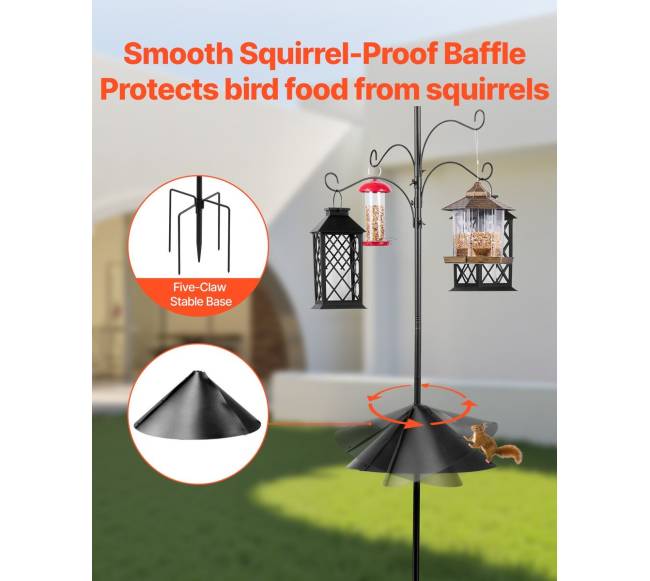 Lauko paukščių lesyklos stovas, 4 kabliai2