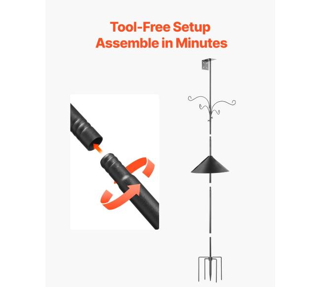 Lauko paukščių lesyklos stovas, 4 kabliai5