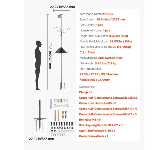 Lauko paukščių lesyklos stovas, 4 kabliai6