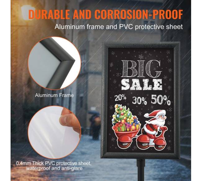 Reguliuojamas stovas plakatams 11x17 juodas4