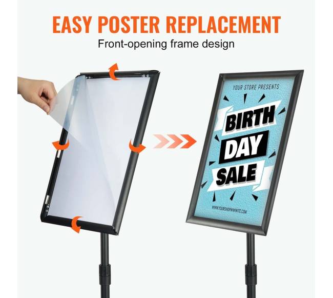 Reguliuojamas stovas plakatams 11x17 juodas5