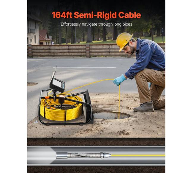 Kanalizacijos kamera su 50 m kabeliu ir 6 LED1