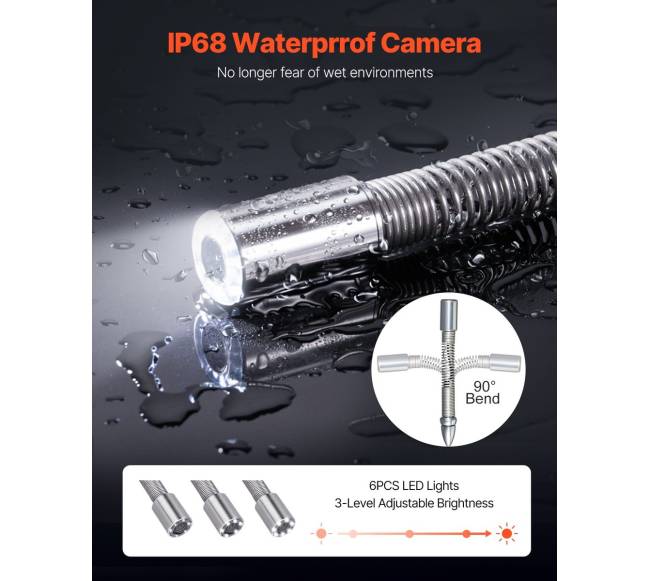 Kanalizacijos kamera su 50 m kabeliu ir 6 LED3