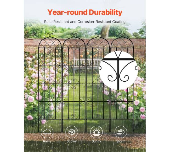 Metalinė sodo atrama vijokliniams augalams 220x51 cm2