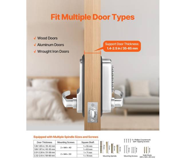 Mechaninė durų spyna be raktų įvedimo2