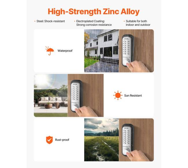 Mechaninė durų spyna be raktų įvedimo5