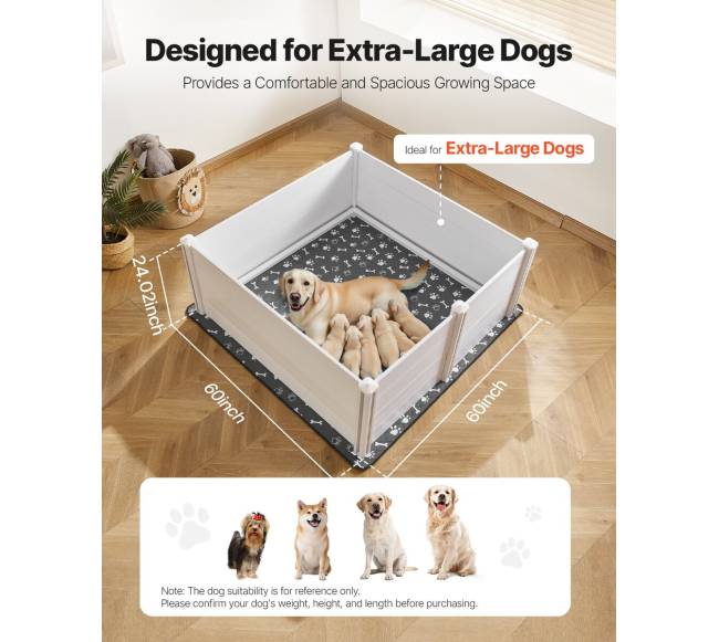 Šuniukų gimdymo dėžė 152x152x61 cm šunims1