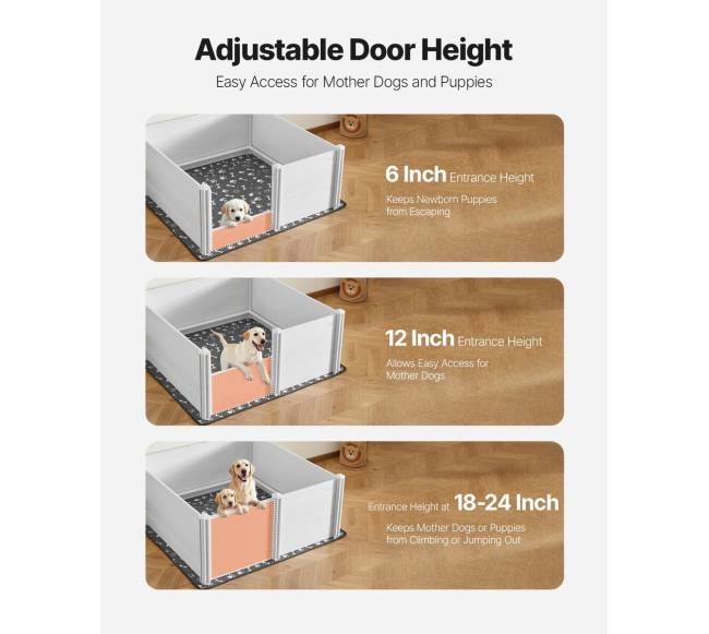 Šuniukų gimdymo dėžė 152x152x61 cm šunims3