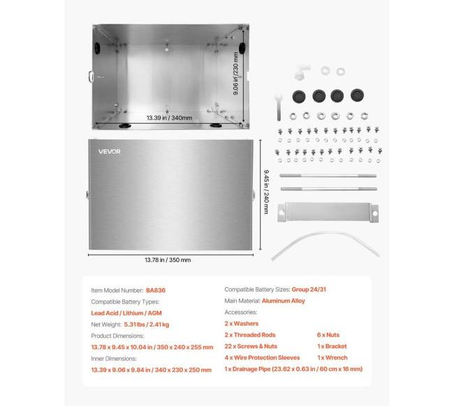 Baterijų dėžė Group 2431 iš aliuminio legiruoto plieno6