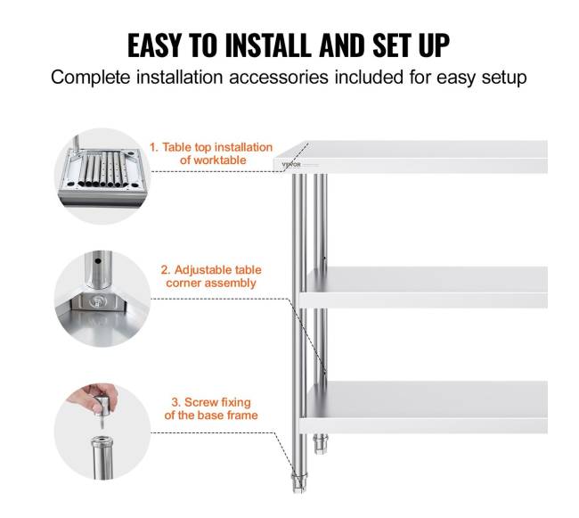 Nerūdijančiojo plieno maisto ruošimo stalas 35x152 cm5