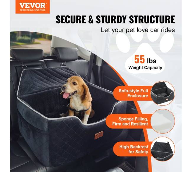 Šuns kėdutė automobiliui iki 25 kg, juoda1