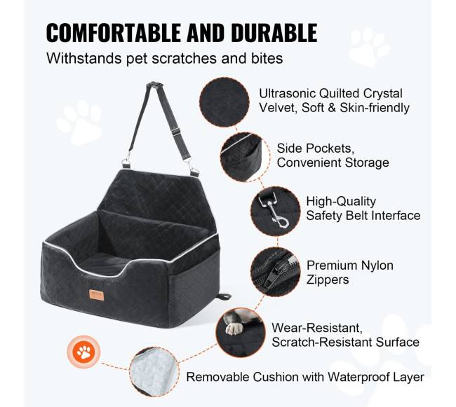 Šuns kėdutė automobiliui iki 25 kg, juoda2