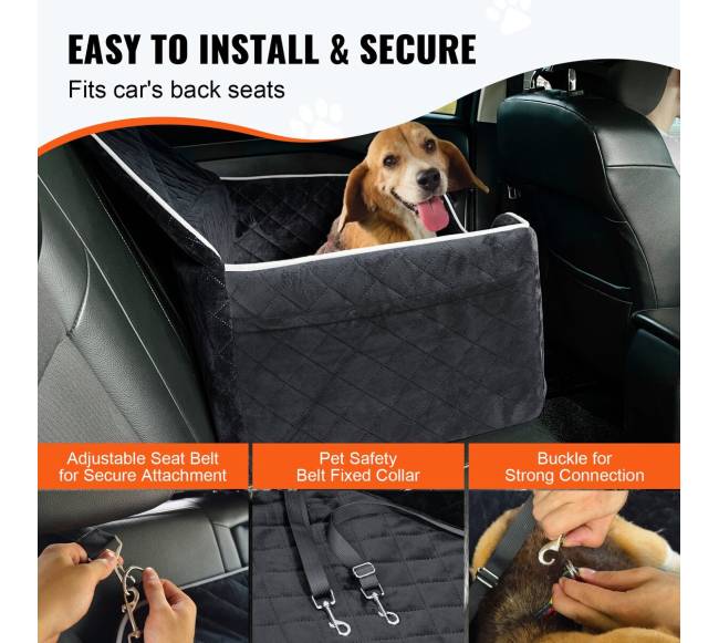 Šuns kėdutė automobiliui iki 25 kg, juoda3