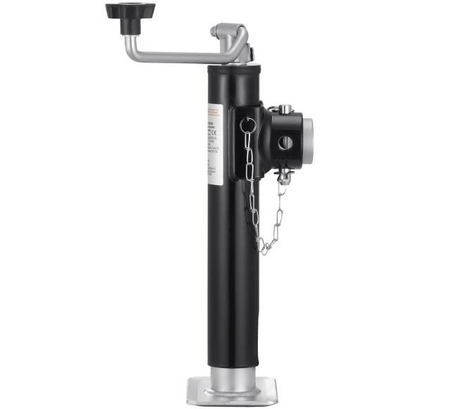 Priekabos domkratas suvirinamu vamzdiniu laikikliu0