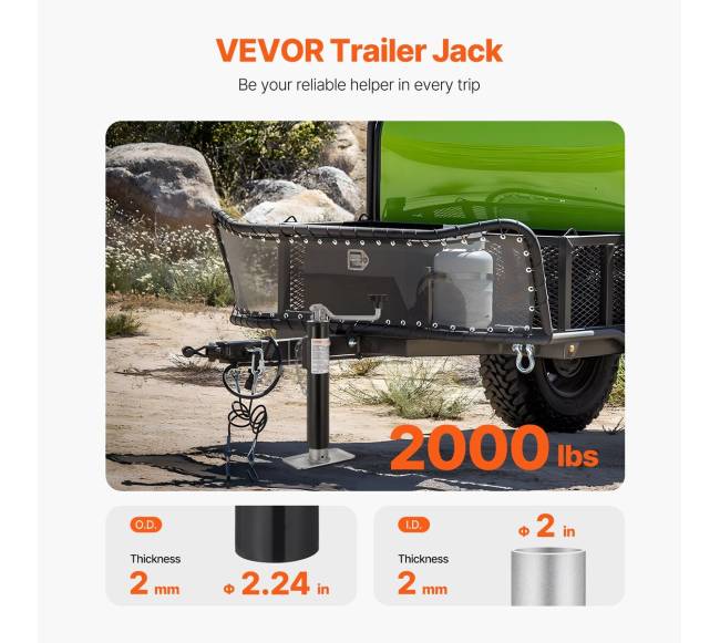 Priekabos domkratas suvirinamu vamzdiniu laikikliu1