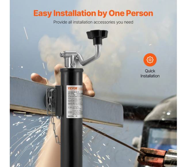 Priekabos domkratas suvirinamu vamzdiniu laikikliu2