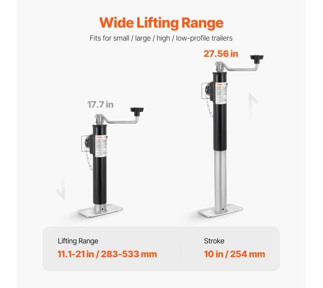 Priekabos domkratas suvirinamu vamzdiniu laikikliu4