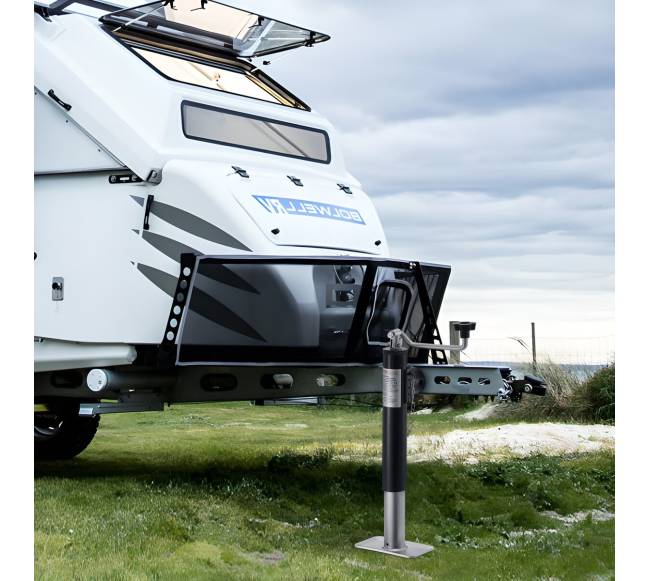 Priekabos domkratas suvirinamu vamzdiniu laikikliu7