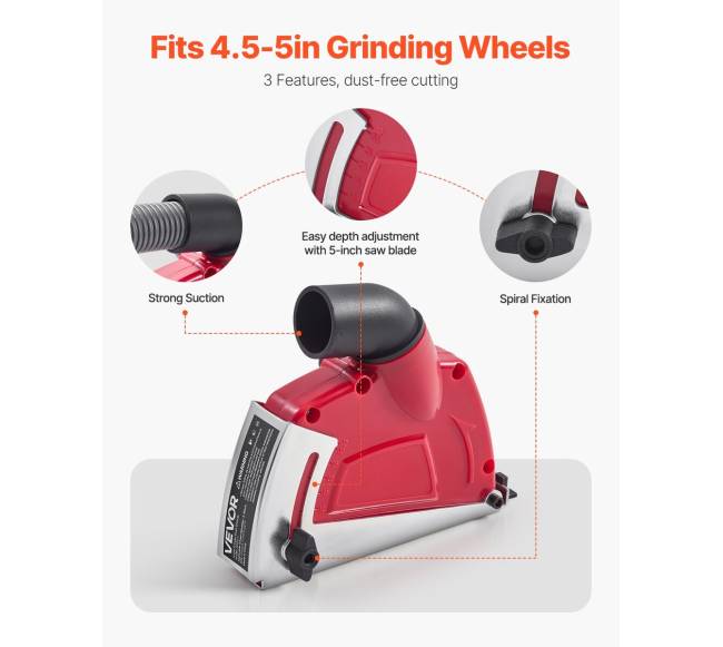 Kampinio šlifuoklio dulkių apsauga 4-5 coliams1