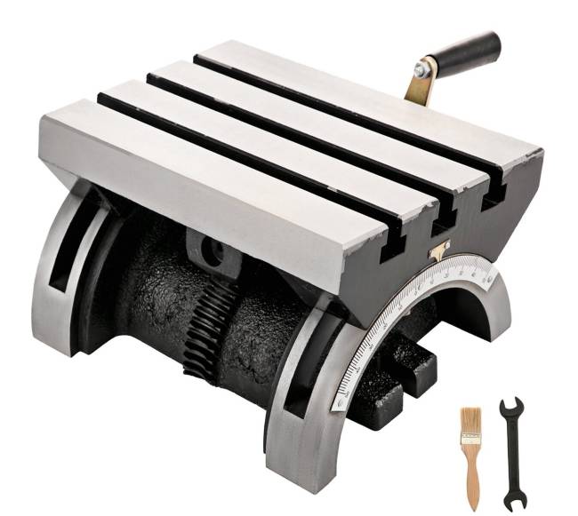 Pakreipiamas frezavimo stalas 18x13cm 0-400