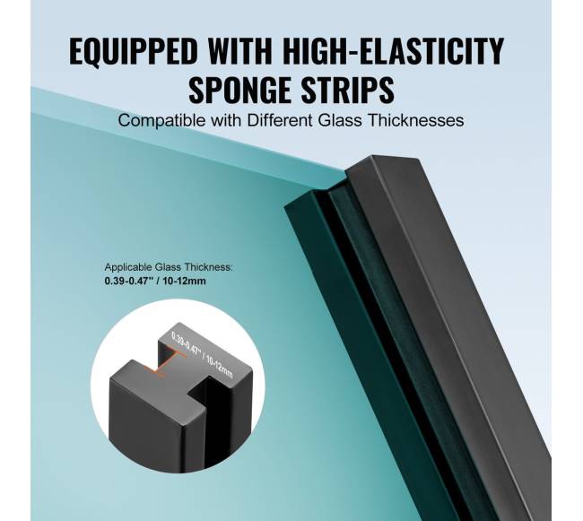 Stiklo turėklo laikiklis 105 cm, juodas3