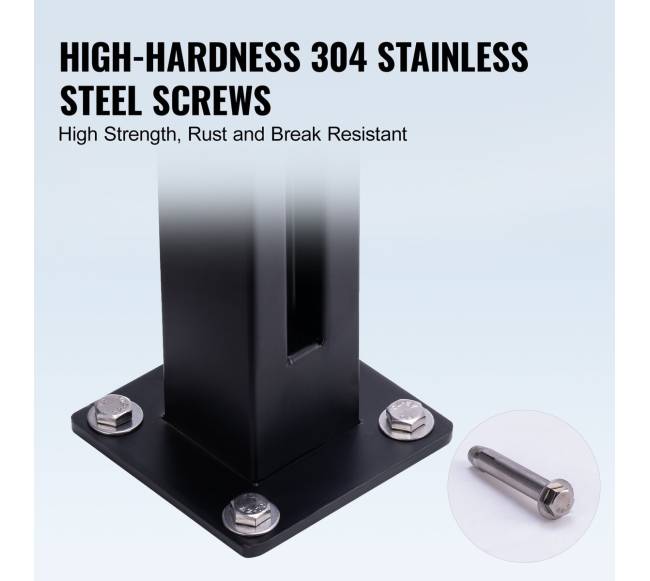 Stiklo turėklo laikiklis 105 cm, juodas5