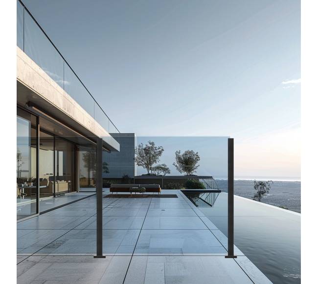 Stiklo turėklo laikiklis 105 cm, juodas7