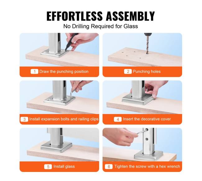 Stiklo laikiklis 10 vnt aikštinis 8-12mm stiklas sidabrinis2