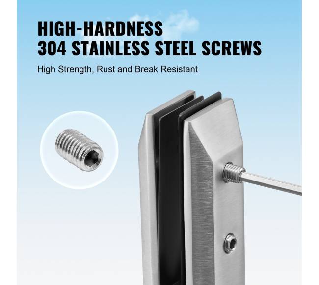 Stiklo laikiklis 10 vnt aikštinis 8-12mm stiklas sidabrinis5