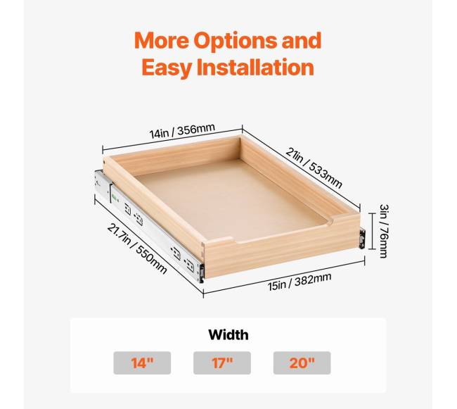Ištraukiama spintos lentyna su švelniu uždarymu 35x53 cm6